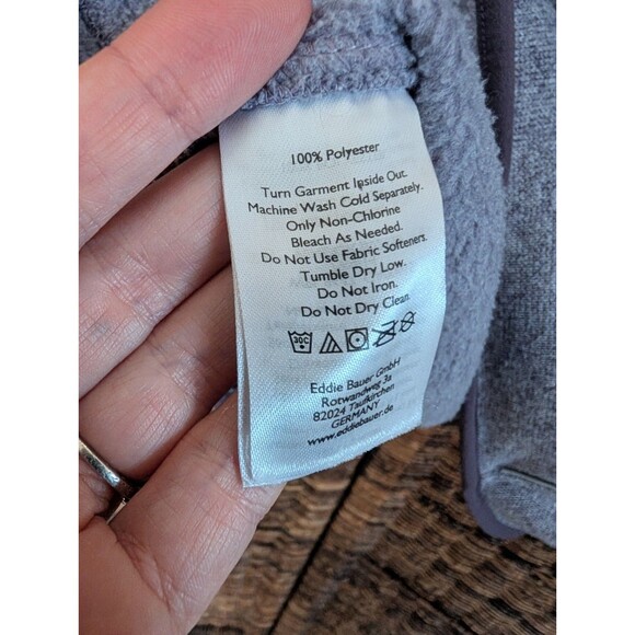 Eddie Bauer Fleece Pullover Sweater Women's Large Purple Gorpcore Hiking Camping - Picture 7 of 8